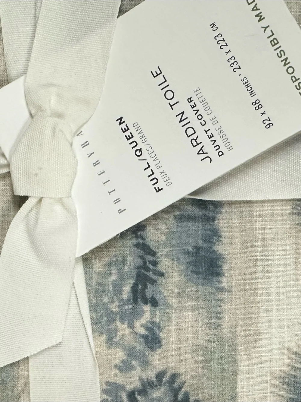 NWT Pottery Barn Jardín Toile duvet cover 2 shams